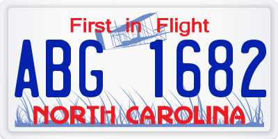 NC license plate ABG1682