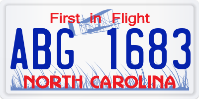 NC license plate ABG1683