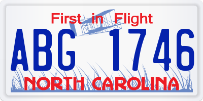 NC license plate ABG1746
