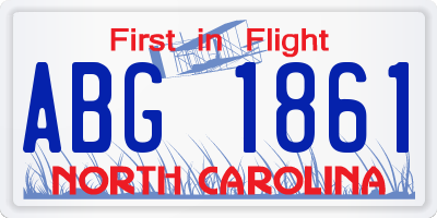NC license plate ABG1861