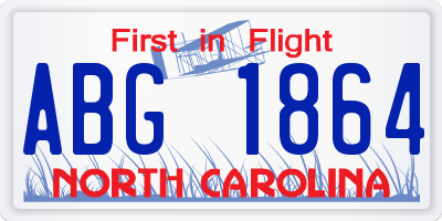 NC license plate ABG1864