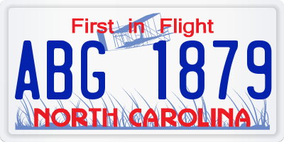 NC license plate ABG1879