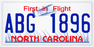 NC license plate ABG1896
