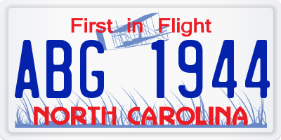 NC license plate ABG1944