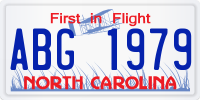 NC license plate ABG1979