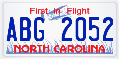 NC license plate ABG2052