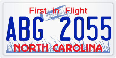 NC license plate ABG2055