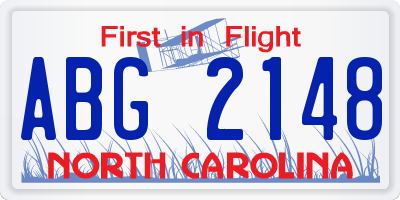 NC license plate ABG2148