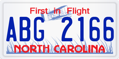NC license plate ABG2166