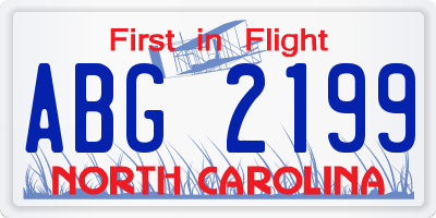 NC license plate ABG2199