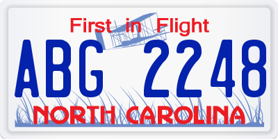 NC license plate ABG2248