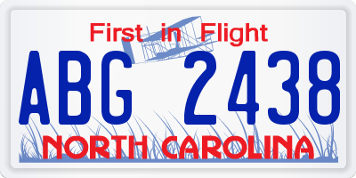 NC license plate ABG2438