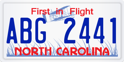 NC license plate ABG2441