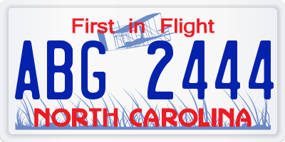 NC license plate ABG2444
