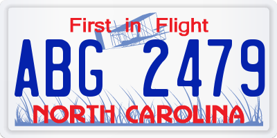 NC license plate ABG2479