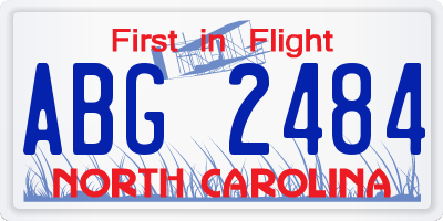NC license plate ABG2484