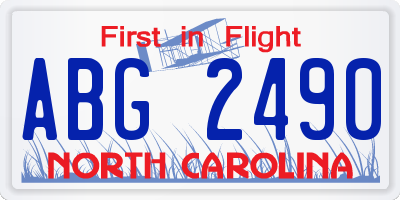NC license plate ABG2490