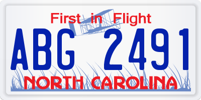 NC license plate ABG2491