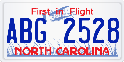 NC license plate ABG2528