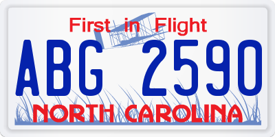 NC license plate ABG2590