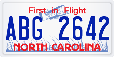 NC license plate ABG2642