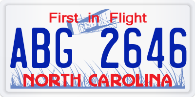 NC license plate ABG2646