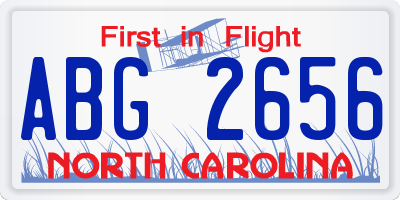 NC license plate ABG2656