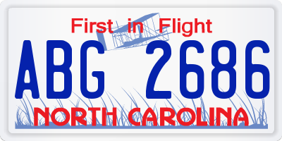 NC license plate ABG2686