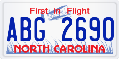 NC license plate ABG2690