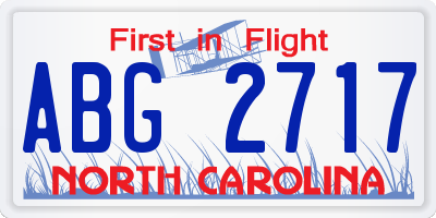 NC license plate ABG2717