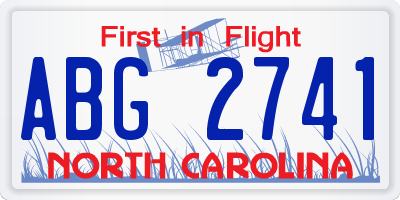 NC license plate ABG2741