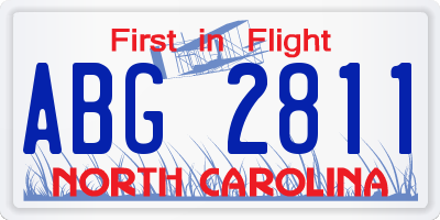 NC license plate ABG2811