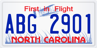 NC license plate ABG2901