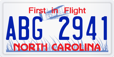 NC license plate ABG2941
