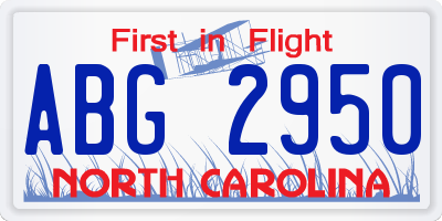 NC license plate ABG2950