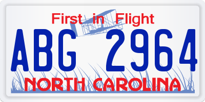 NC license plate ABG2964