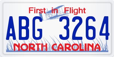 NC license plate ABG3264