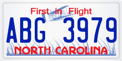 NC license plate ABG3979