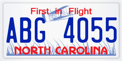NC license plate ABG4055