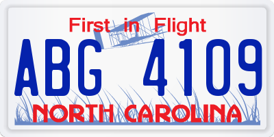 NC license plate ABG4109