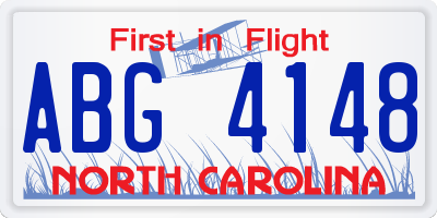 NC license plate ABG4148