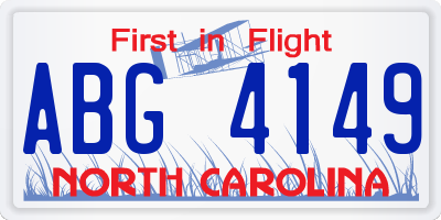 NC license plate ABG4149