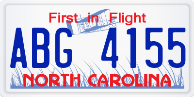 NC license plate ABG4155