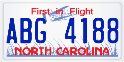 NC license plate ABG4188