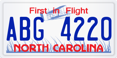 NC license plate ABG4220