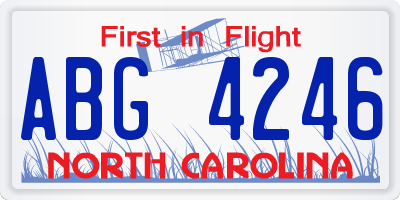 NC license plate ABG4246