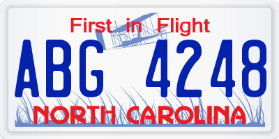 NC license plate ABG4248