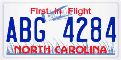 NC license plate ABG4284
