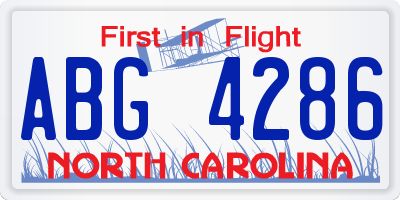 NC license plate ABG4286