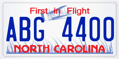 NC license plate ABG4400